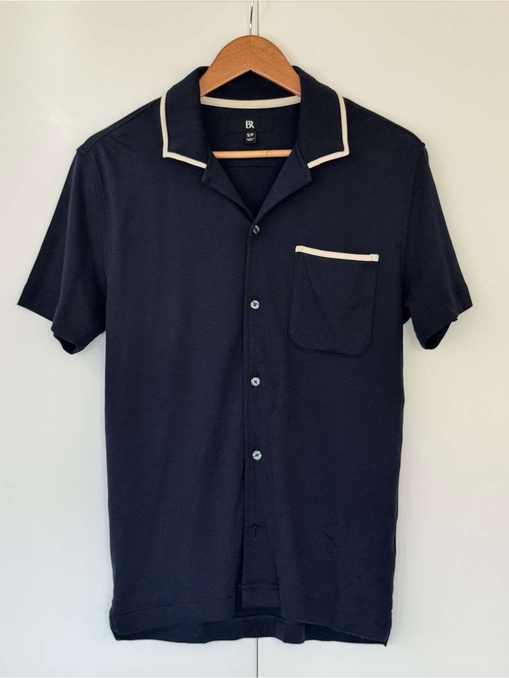 Banana Republic Button‑Down Polo – Navy (Size S)